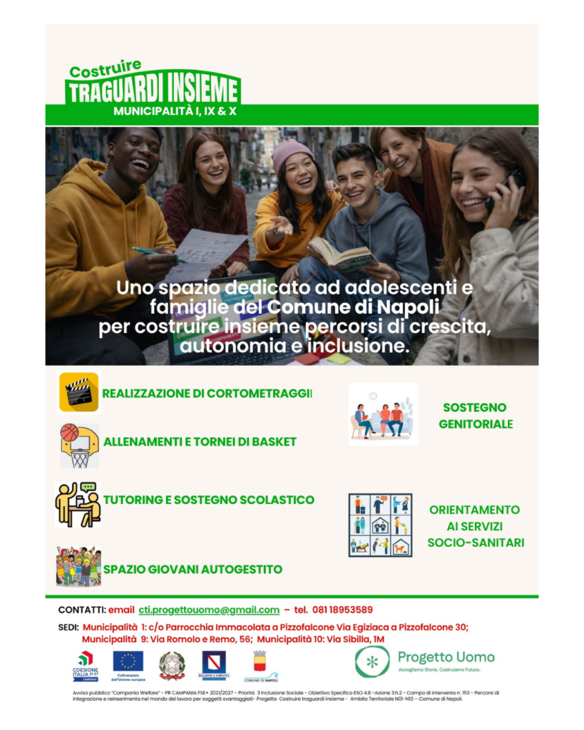 Progetto Costruire Traguardi Insieme per adolescenti e famiglie a Napoli - Cooperativa Progetto Uomo